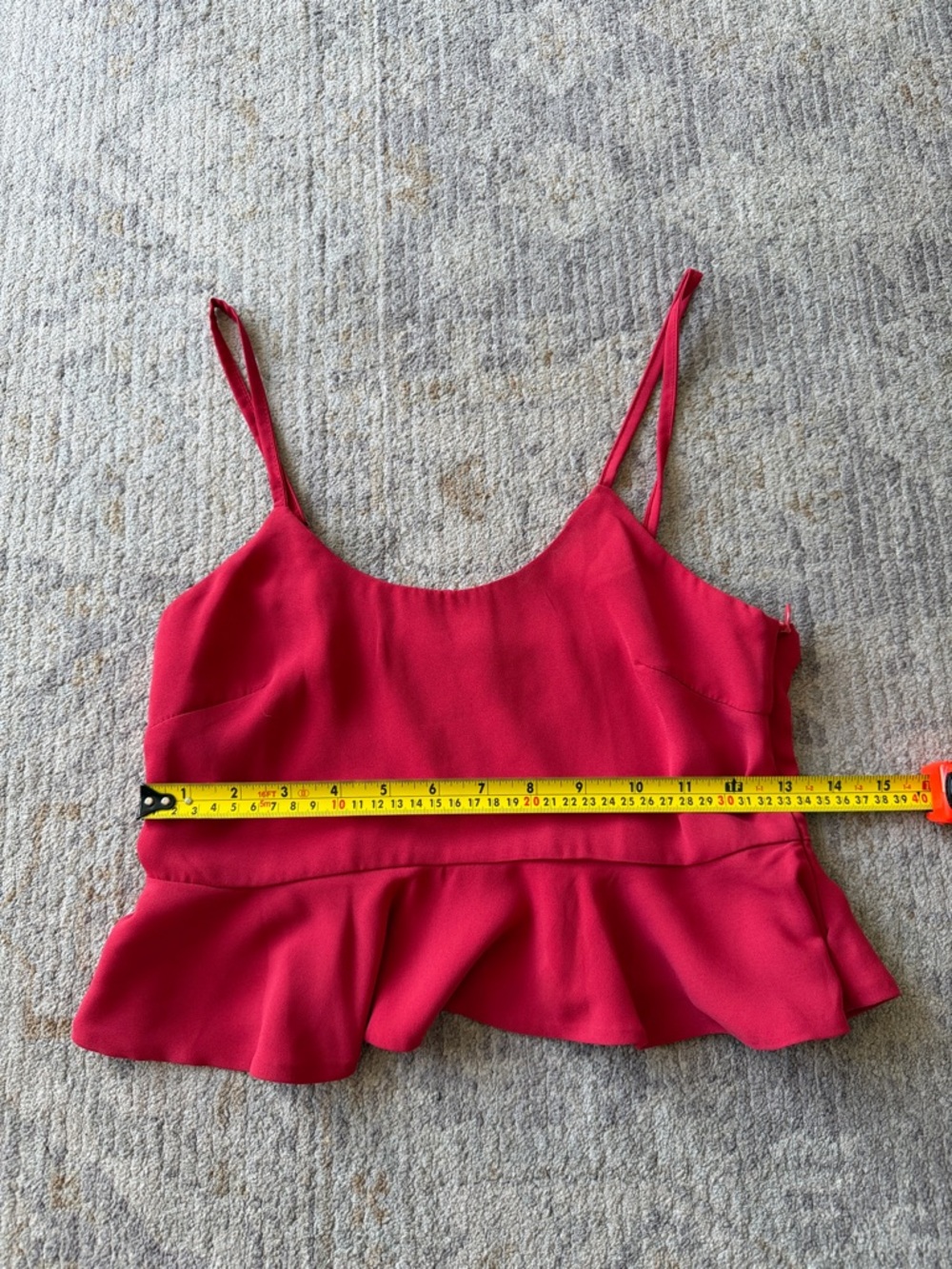 superdown Red Ruffle Hem Cami Top - Picture 7 of 7